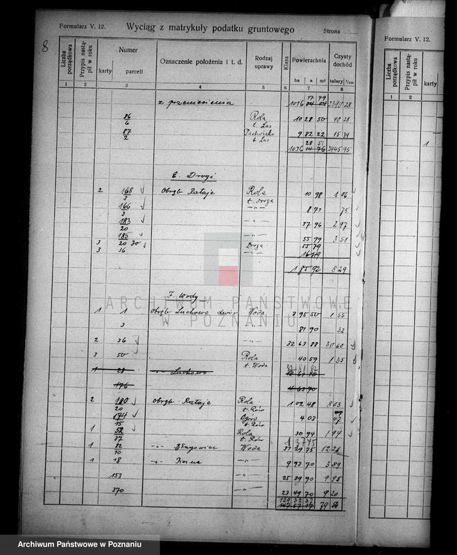 Obraz 12 z jednostki "Rejestr wyłączeń z art. 4 i 5 ustawy o wykonaniu reformy rolnej"