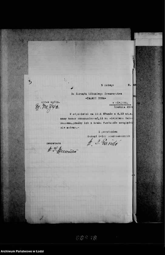 Obraz 7 z jednostki "Akta dotyczące podań różnych instytucji o subsydia"