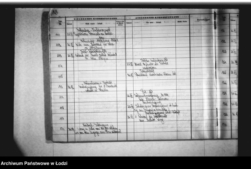 Obraz 17 z jednostki "Tagebuch [Dziennik przychodzącej i wychodzącej korespondencji]"