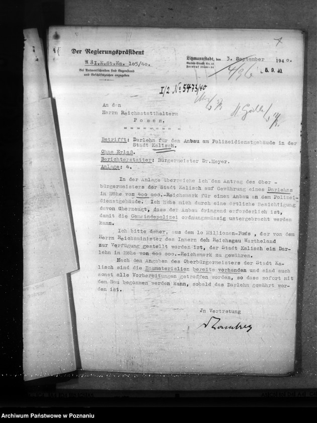 Obraz 11 z jednostki "Finanzbedarf der Stadt Kalisch. Bürgerschaft für Darlehen an abgebrannte Volksdeutsche. Melirationsdauerkredit"