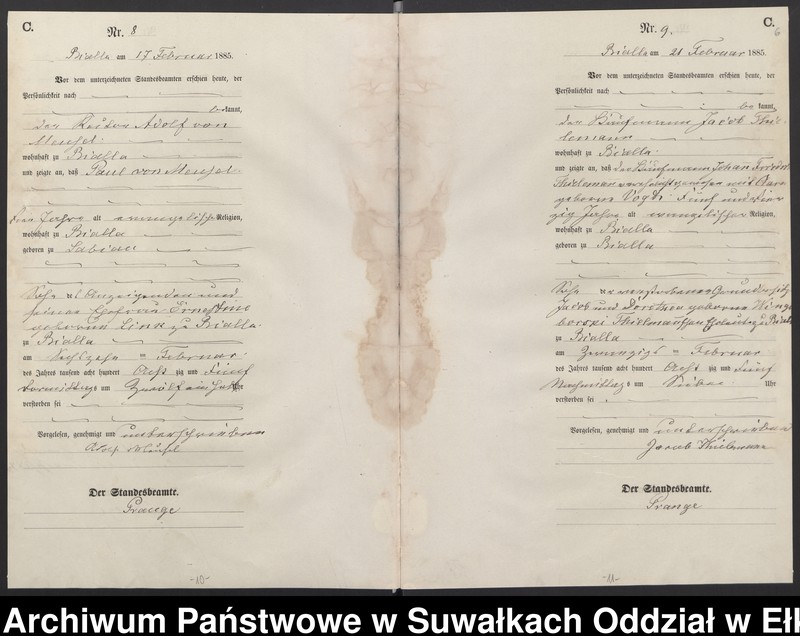 image.from.unit.number "Sterbe-Haupt-Register des Königlichen Preussischen Standes-Amtes Bialla Kreis Johannisburg"