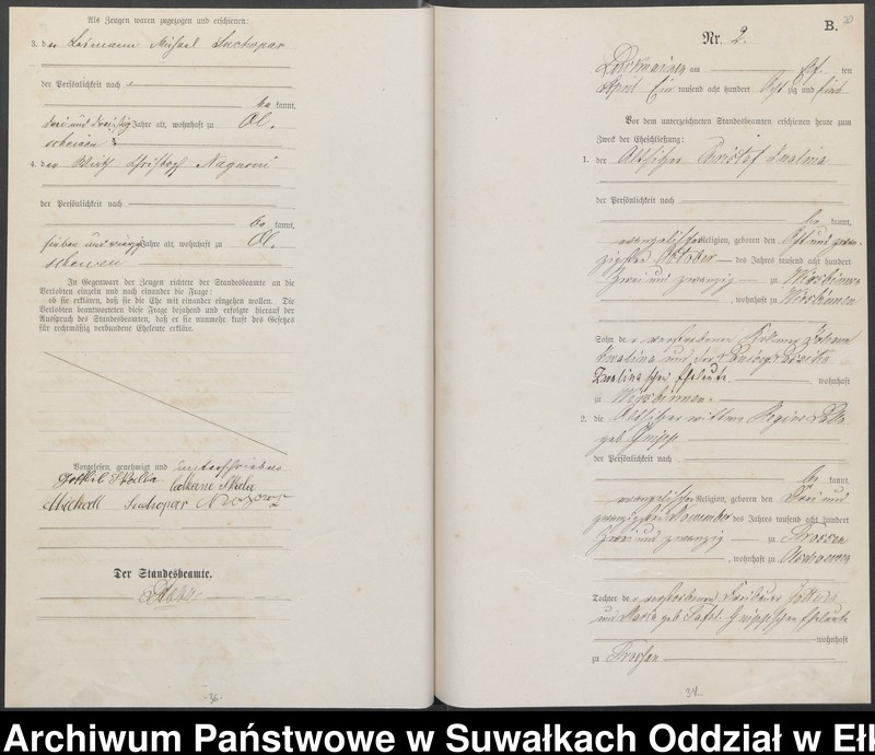 image.from.unit.number "Heiraths-Haupt-Register des Königlich Preussischen Standes-Amtes Lucknainen Kreis Sensburg für das Jahr 1880[do 1883]"