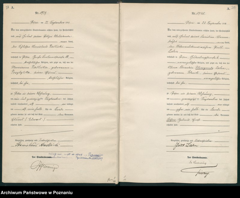 Obraz 17 z jednostki "Księga miejscowa urodzeń tom V [Rejestr główny urodzeń]"