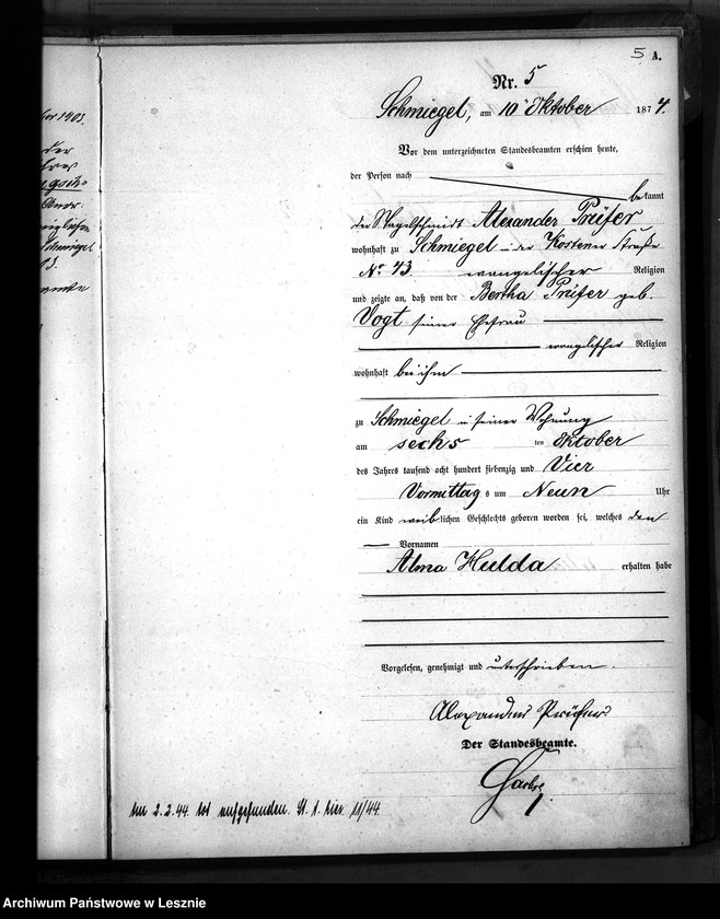 Obraz 8 z jednostki "[Księga urodzeń - miasto]"