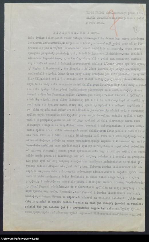 Obraz 14 z jednostki "Józef Psarski i S-ka- zakład ogrodniczy"