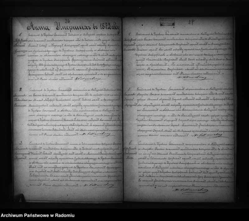 image.from.unit.number "Dublikat Akt Upoždennyh, Brakosočetavšihsâ i Umierših v Prihodĕ Bĕliny za 1872 g."