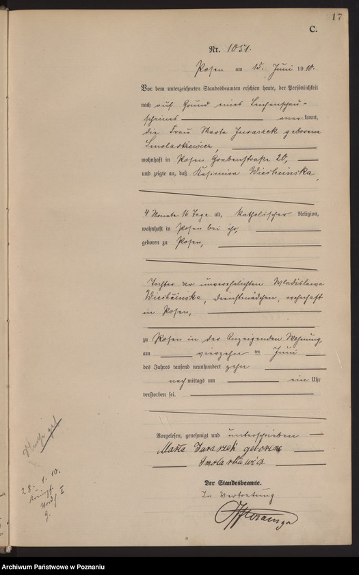 Obraz 18 z jednostki "Księga miejscowa zgonów tom III [Rejestr główny zgonów]"