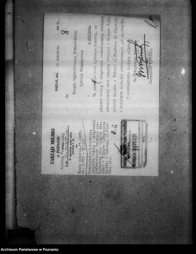 Obraz 12 z jednostki "Zatwierdzenie zakładu przemysłowego /centrali acetylenowej/ firmy H. Cegielski Spółka Akcyjna w Poznaniu"