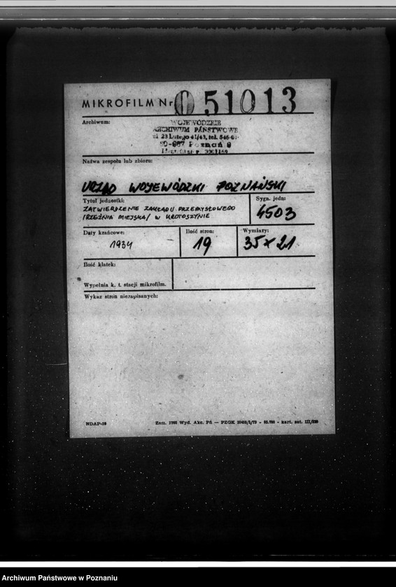 Obraz 2 z jednostki "Zatwierdzenie zakładu przemysłowego /Rzeźnia Miejska/ w Krotoszynie"