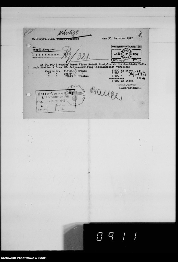 Obraz 16 z jednostki "Strohschuhe. Rechnungen, Frachtberichte, Waggon-Eingang"