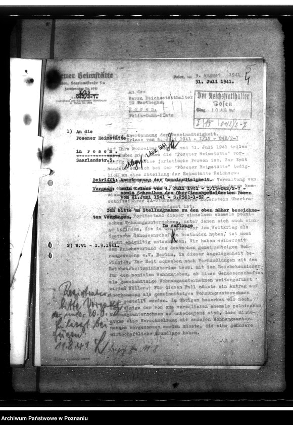 Obraz 8 z jednostki "Anerkennung der Gemeinnützigkeit der "Posener Heimstätte""