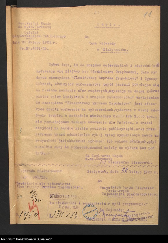 image.from.unit.number "[Korespondencja i zarządzenia dotyczące mutacji prasy lokalnej]"