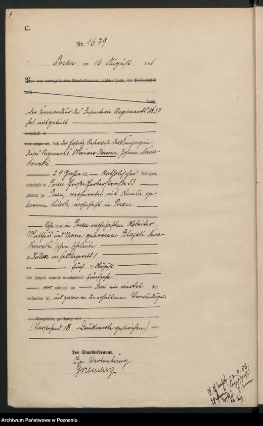 Obraz 6 z jednostki "Księga miejscowa zgonów tom IV [Rejestr główny zgonów]"