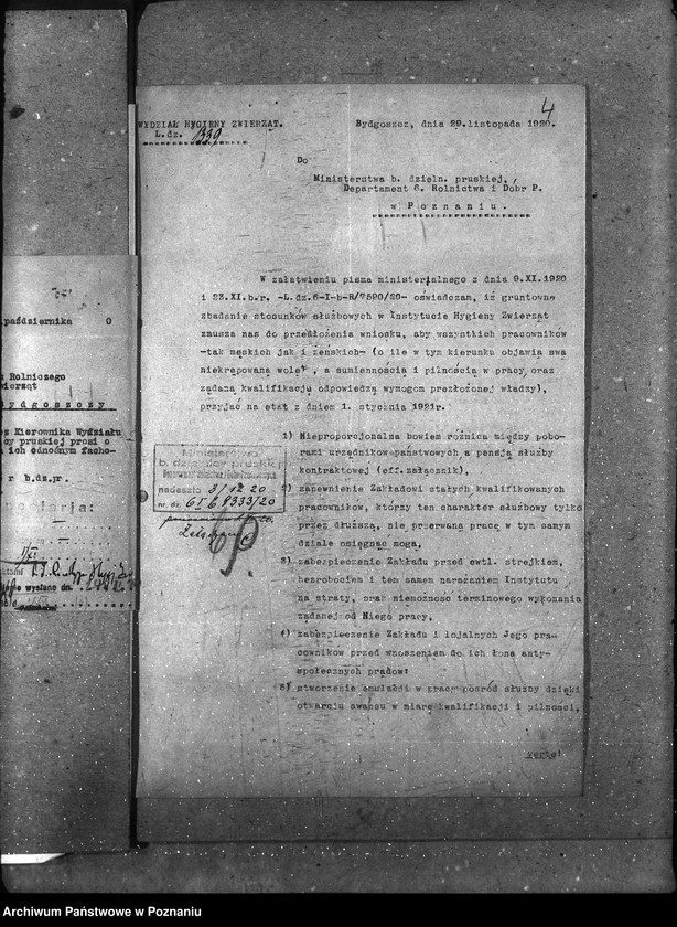 image.from.unit.number "Sprawy osobowe Państw. Inst. Nauk. Rolniczy w Bydgoszczy etatyzowanie funkcjonariuszy niższych"