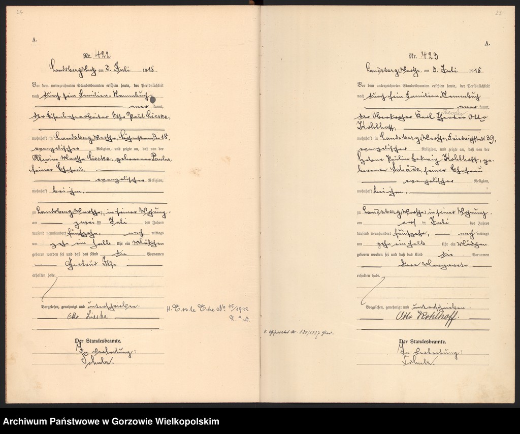 Obraz 16 z jednostki "Geburts Register, t. 1 nr 397-740"