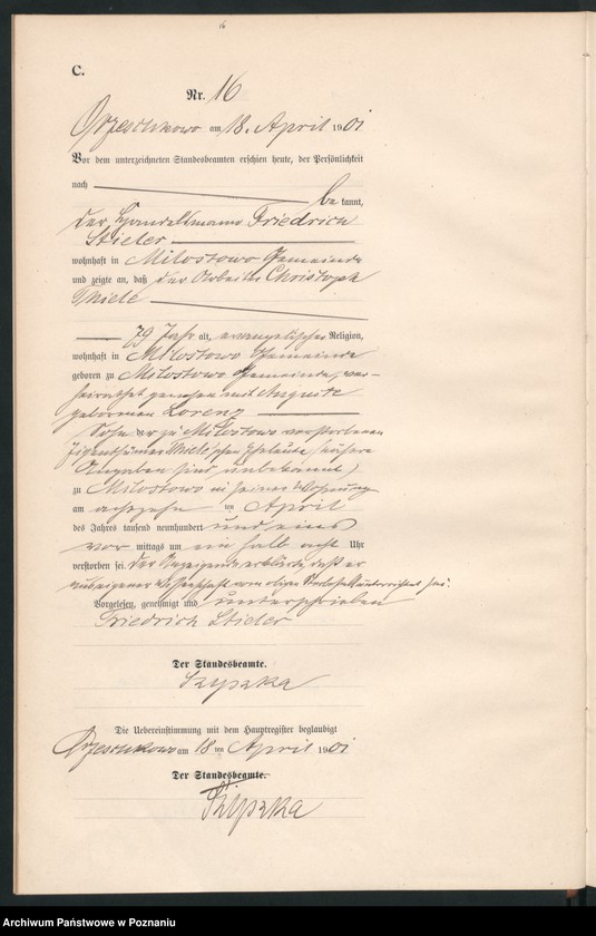 Obraz 19 z jednostki "Sterbe-Neben-Register"