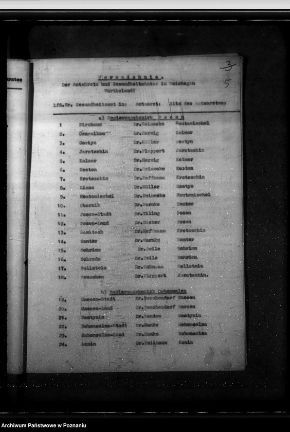 Obraz 9 z jednostki "Verzeichnis der Krankenhäuser, Heil- und Pflegeanstalten im Reichsgau Wartheland"