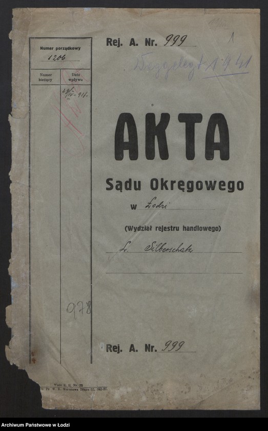 Obraz 3 z jednostki "Lejzer Silberschatz - sprzedaż towarów manufakturowych"