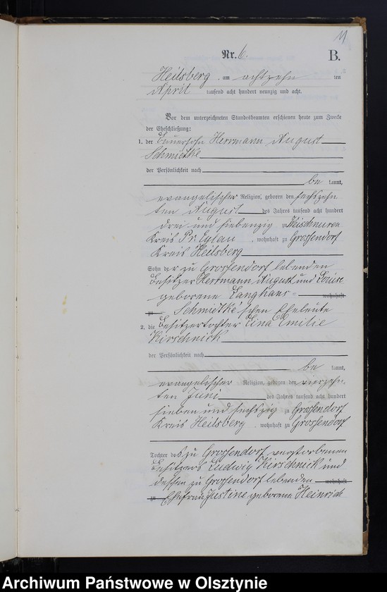 image.from.unit.number "Heiraths-Haupt-Register Nr 1 - 27"
