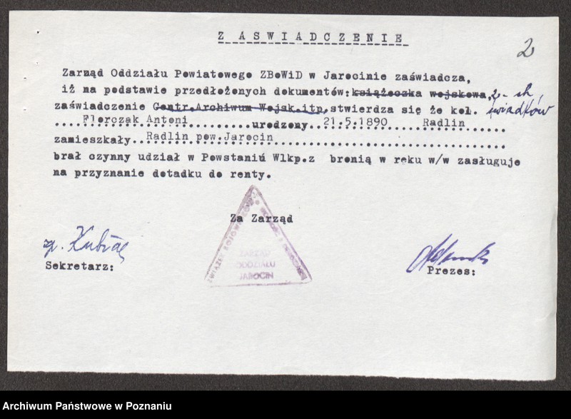 Obraz 19 z jednostki "Życiorysy powstańców wielkopolskich: F - tom ll /Florczak Antoni - Furmański Jan/."