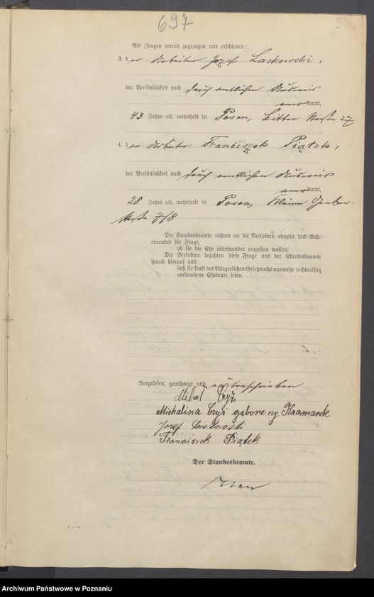 Obraz 7 z jednostki "Księga miejscowa małżeństw tom V [Rejestr główny małżeństw]"