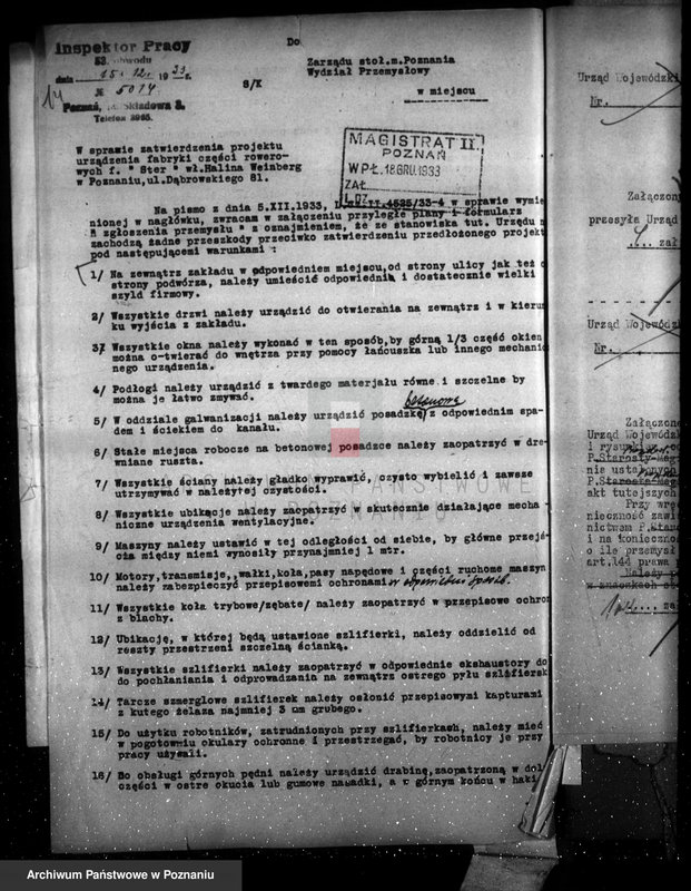 Obraz 18 z jednostki "Zatwierdzenie fabryki części rowerowych Helminy Weinberg w Poznaniu"