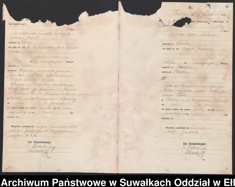 image.from.unit.number "Sterbe-Haupt-Register des Königlichen Preussischen Standes-Amtes Belzonzen Kreis Johannisburg"