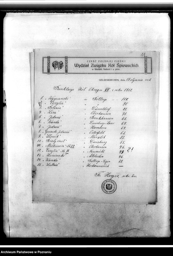 Obraz 15 z jednostki "Spisy kół i zarządów. Sprawy finansowe. Korespondencja. Sprawozdania ze zjazdów i posiedzeń. Wycinki prasowe- z prasy polskiej"