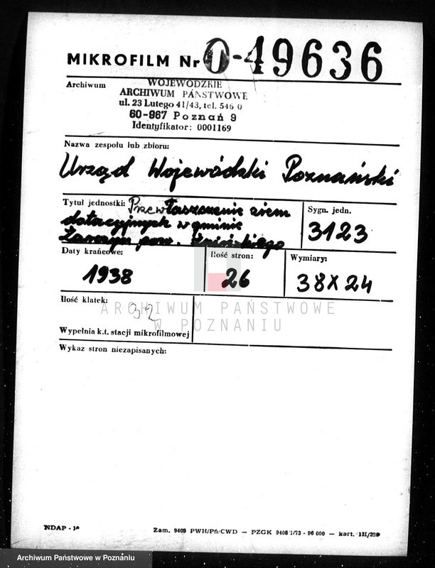 Obraz 2 z jednostki "Przewłaszczenie ziem dotacyjnych w gminie Żar czyn powiatu żnińskiego"