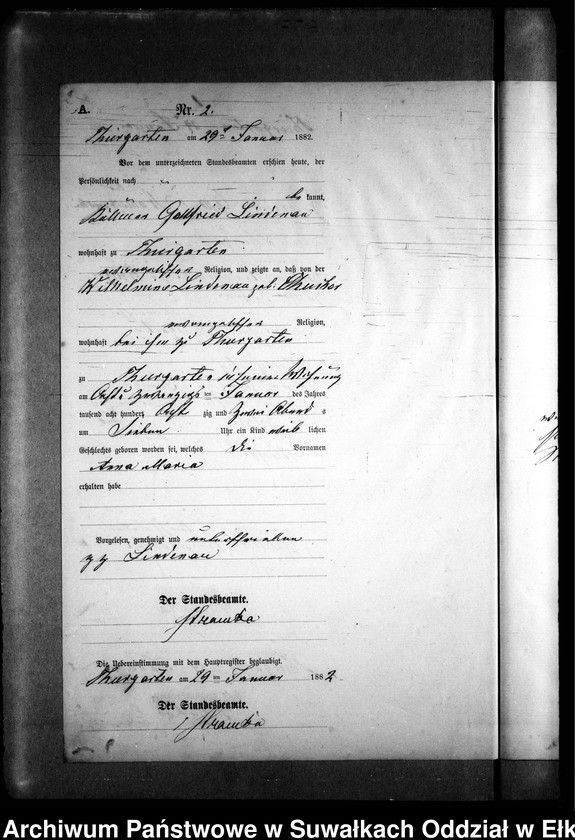 image.from.unit.number "Geburts-Neben-Register des Preussischen Standes-Amtes Prinowen Kreis Angerburg"