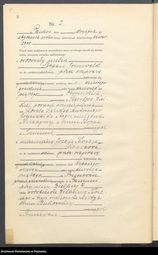 Obraz 5 z jednostki "Księga miejscowa małżeństw tom I [Rejestr główny małżeństw]"