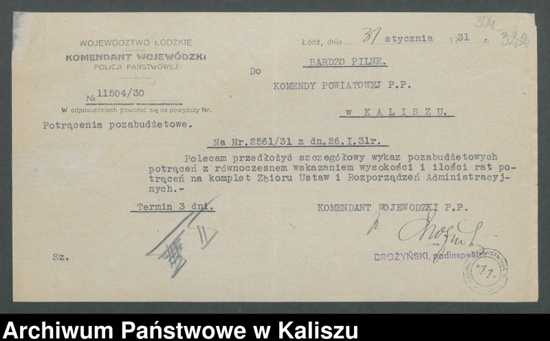 Obraz 14 z kolekcji "Kaliska Policja i policjanci w II Rzeczypospolitej"