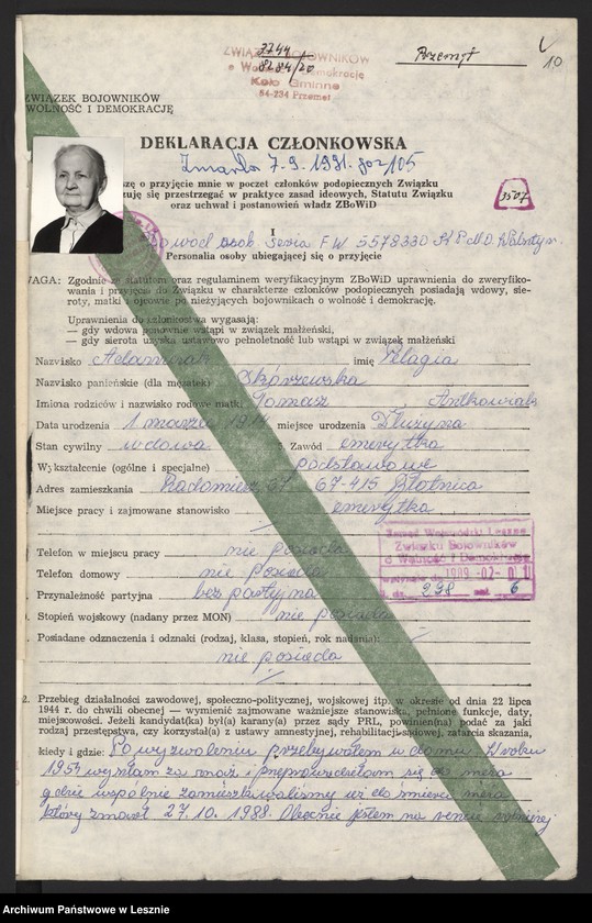 image.from.unit.number "Adamczak Wincenty, Adamczak Pelagia - Powstanie Wielkopolskie 1919 "