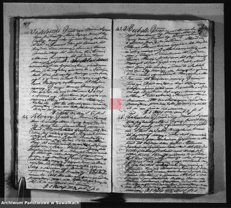 image.from.unit.number "Księga duplikat akt urodzonych, zaślubionych i umarłych w parafii sejneńskiey w roku 1838"