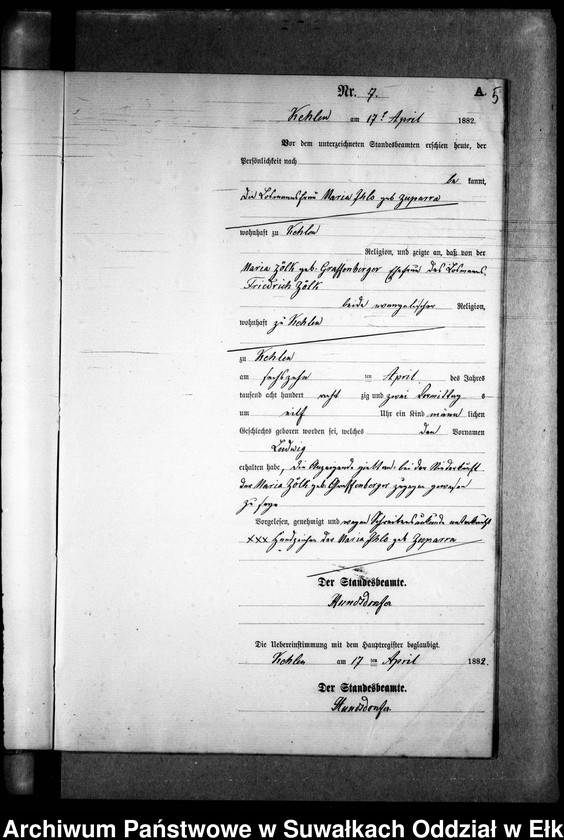 image.from.unit.number "Geburts-Neben-Register des Preussischen Standes-Amtes Kehlen Kreis Angerburg"