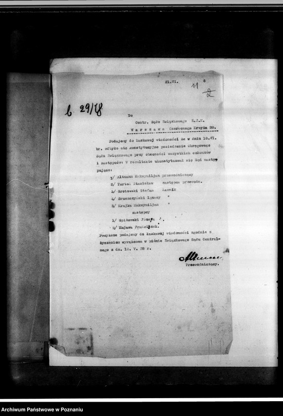 Obraz 15 z jednostki "Okręgowy Sąd Związkowy w Poznaniu"