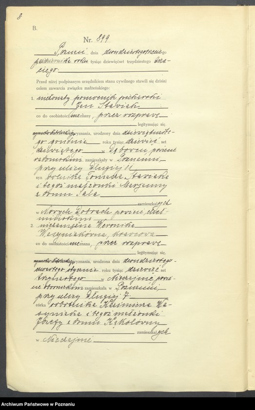 Obraz 10 z jednostki "Księga miejscowa małżeństw tom IV [Rejestr główny małżeństw]"