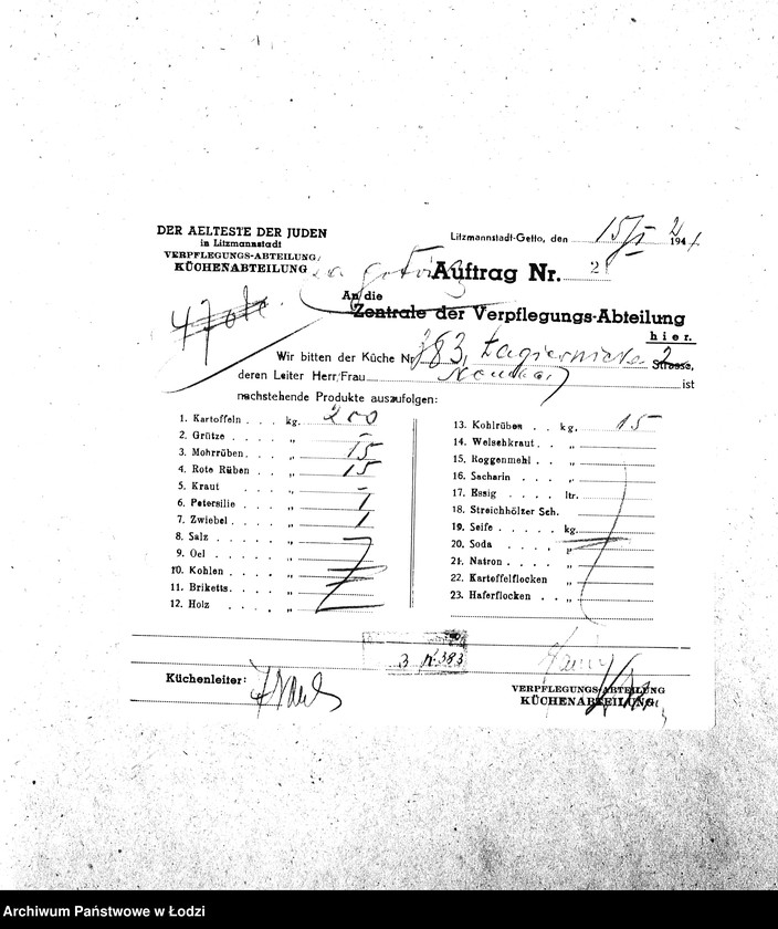 Obraz 5 z jednostki "[Kuchnia nr 383, ul. Łagiewnicka 2. Działalność kuchni]"