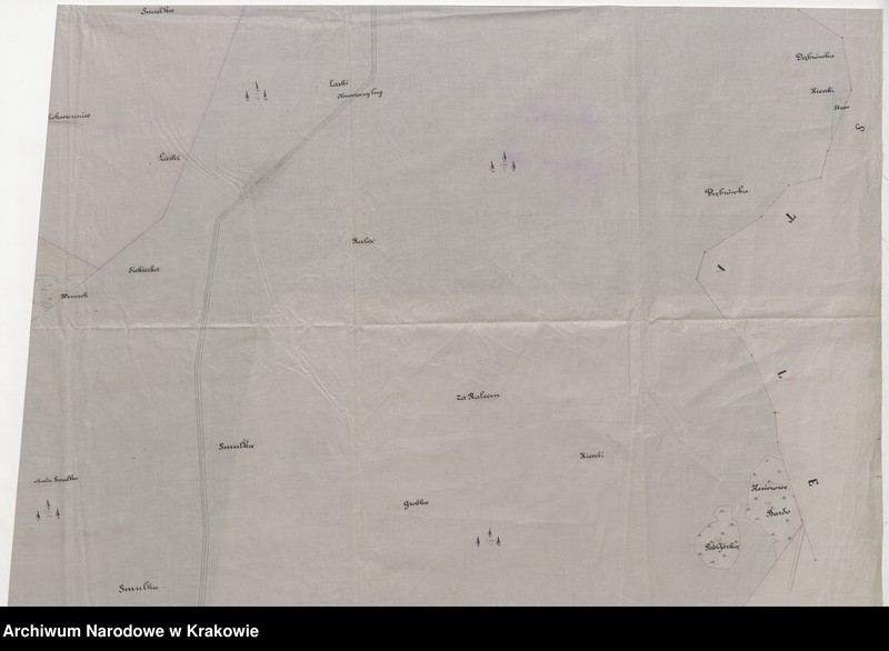 image.from.unit.number "Plan sytuacyjny według mapy katastralnej gminy Jadachy. Własność Z. hr. Tarnowskiego"