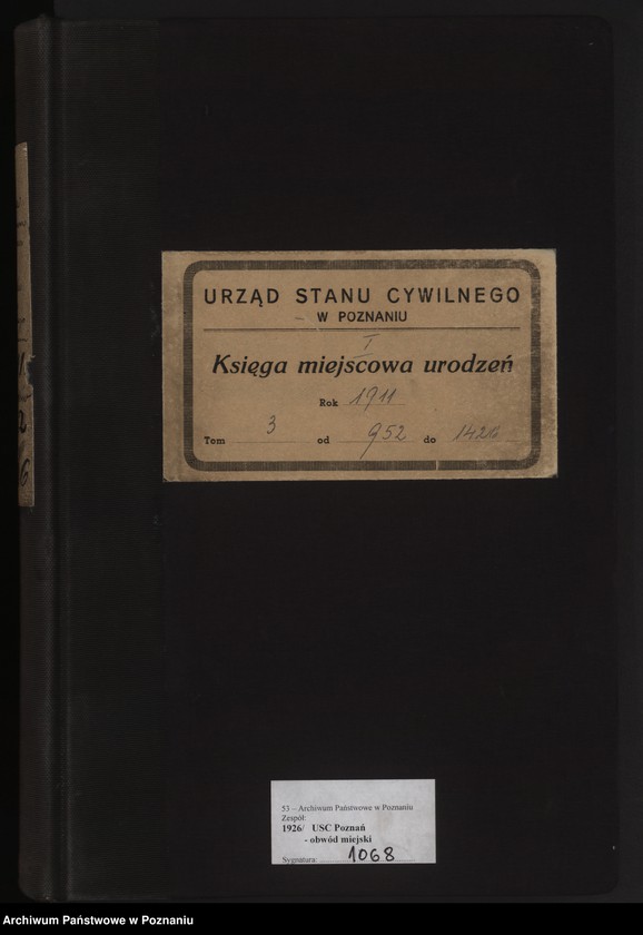 Obraz 1 z jednostki "Księga miejscowa urodzeń tom III [Rejestr główny urodzeń]"