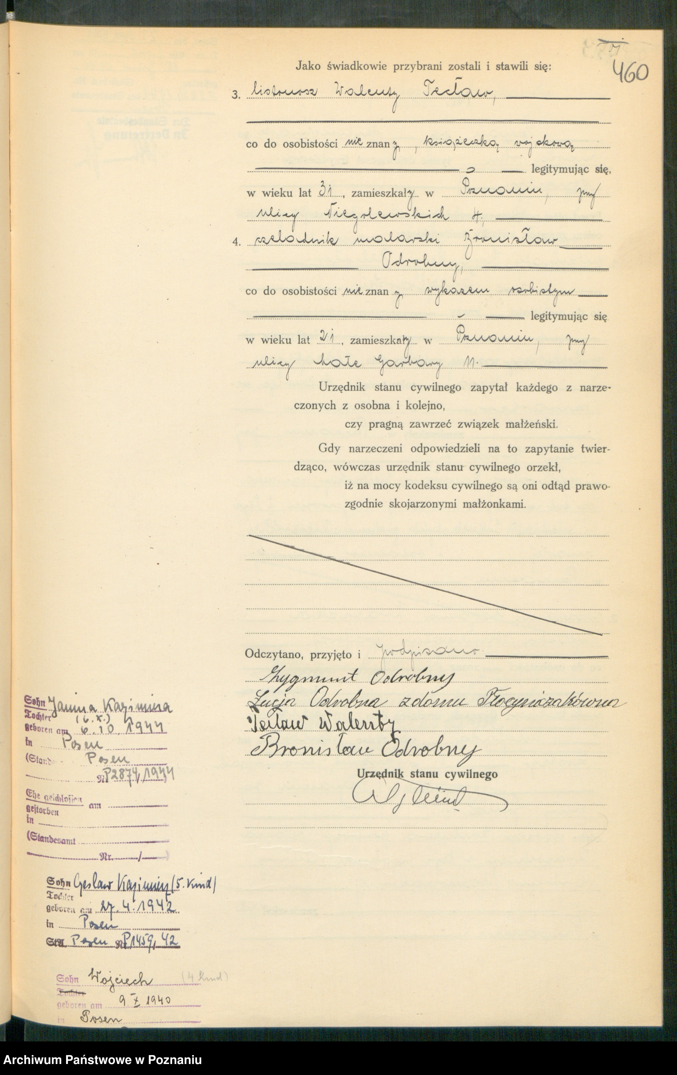 Skan z jednostki: Księga miejscowa małżeństw tom I [Rejestr główny małżeństw]