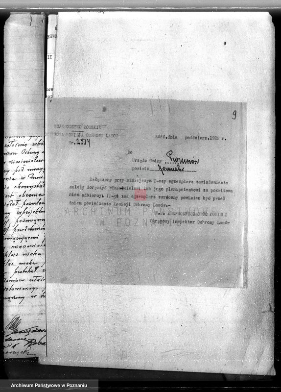 Obraz 13 z jednostki "Sprawa zmiany rodzaju użytkowania w związku z parcelacją powiat 19,5 ha gruntów leśnych w majątku Piorunów powiat koniński"