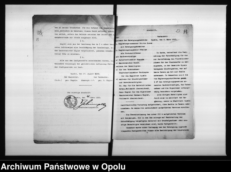 Obraz 20 z jednostki "Wywłaszczenie mistrza murarza Hermanna Kügler, w celu budowy "Piastenufer""