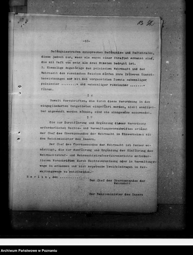 Obraz 17 z jednostki "Verordnung über die Einführung von Wehrrecht"