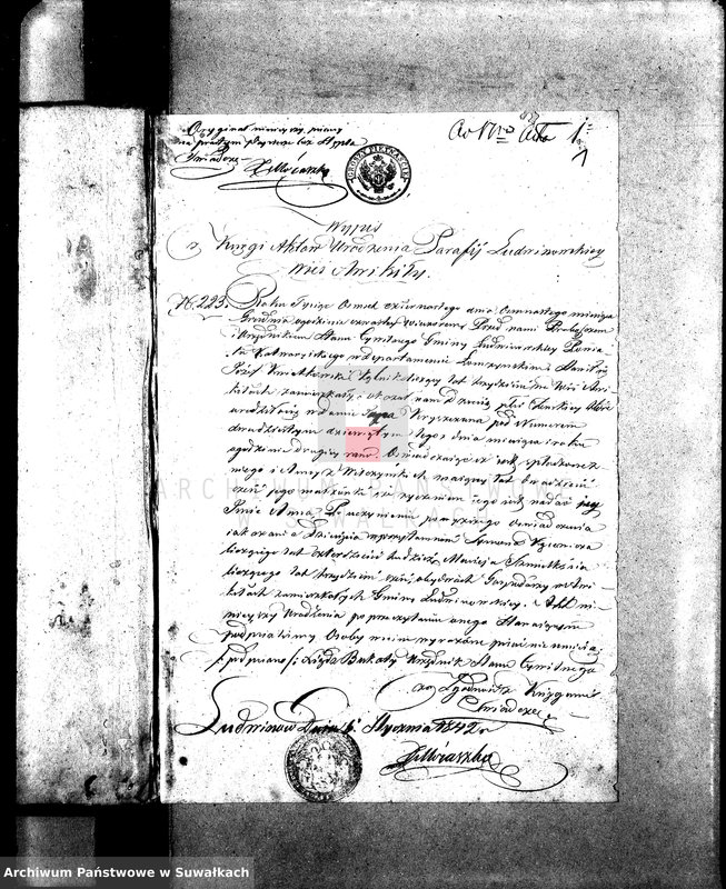 image.from.unit.number "Annexa do Akt Małżeństw Parafij Suwalskiey za Rok 1842."