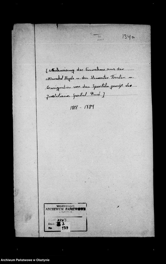 image.from.unit.number "/Nachweisung der Einnahme aus der Marschallheyde u. den Steinorter Forsten u. Consignation von den Sporteln gemäss des Justitiarios Sportul- Buch/ Beylagen D. E"