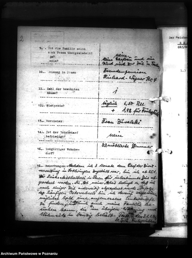Obraz 6 z jednostki "Wohnungszuweisungen für Deutsche. Verdrängung der Polen."