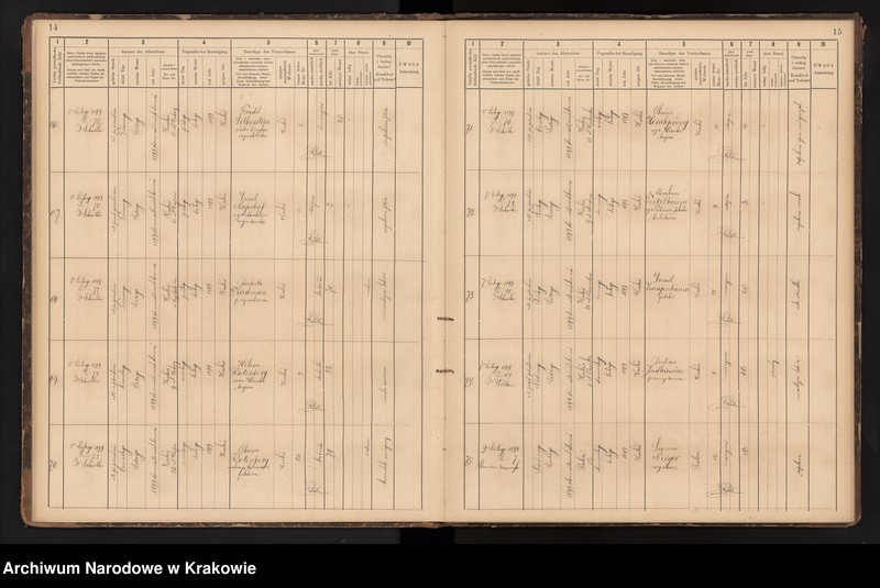 image.from.unit.number "Księga obejmująca wpisy wypadków śmierci Izraelitów w okręgu metrykalnym Krakowskim na rok 1899"
