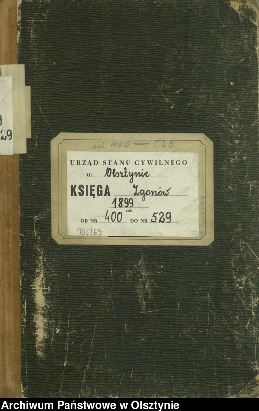image.from.unit.number "Sterbe-Haupt-Register Tom II,Nr 400 - 529"