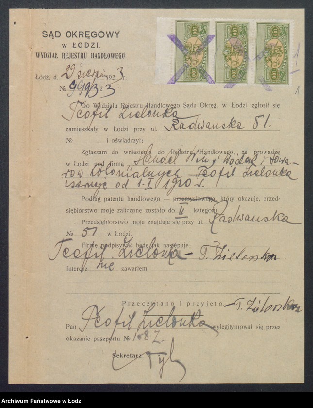 Obraz 3 z jednostki "Teofil Zielonka- handel win, wódek i towarów kolonialnych"